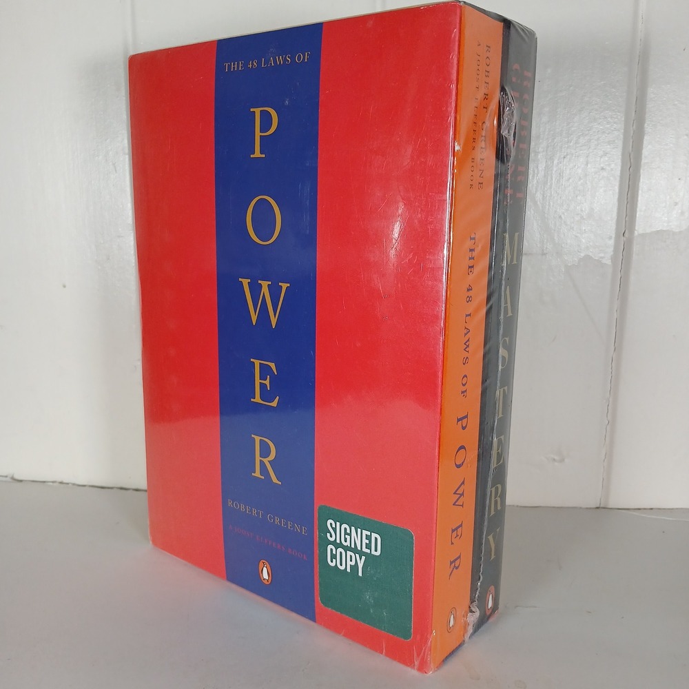 New *Signed* - Robert Greene 2 Book Set 48 Laws of Power and Mastery Sealed